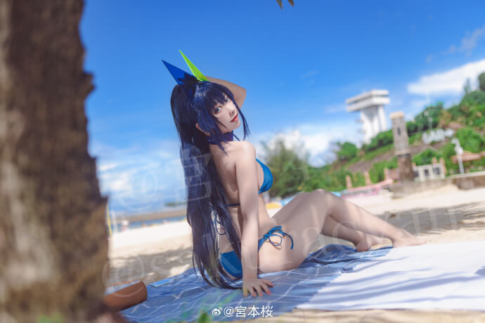 【COS正片】碧蓝航线花园泳装cos「盛夏的闲暇」cn宮本桜