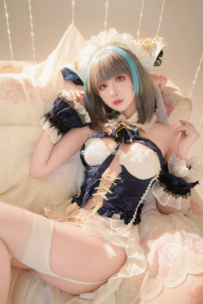【碧蓝航线COS】俏皮迷人的柴郡猫女仆cos Shika小鹿鹿